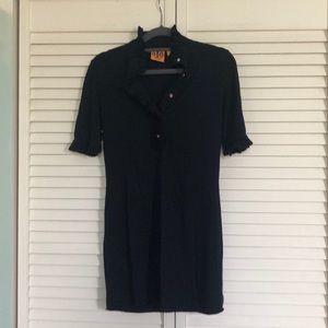 Tory Burch tunic sweater w/ ruffled neck & sleeves
